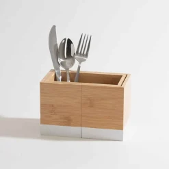 Armazenamento de talheres extensível em bambu