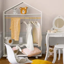 Armário MONTESSORI branco com varão
