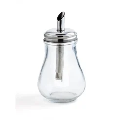 Açucareiro de vidro c/doseador de metal