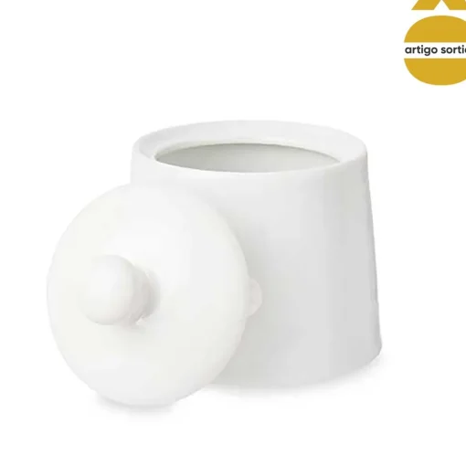 Açucareiro redondo branco em porcelana 350ml