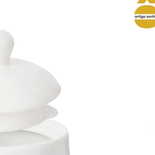 Açucareiro redondo branco em porcelana 350ml