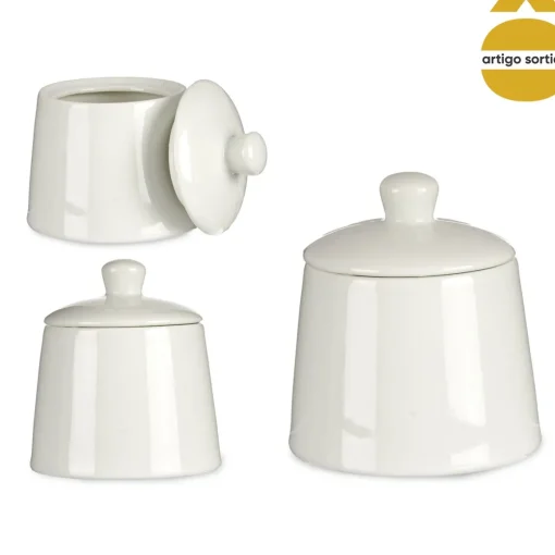 Açucareiro redondo branco em porcelana 350ml