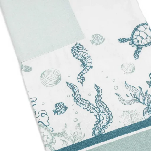 Avental OCEAN LIFE azul em algodão