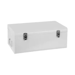 Baú de metal branco 19x28x47cm