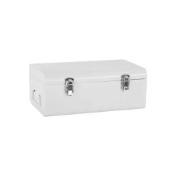 Baú de metal branco 16x23x39cm