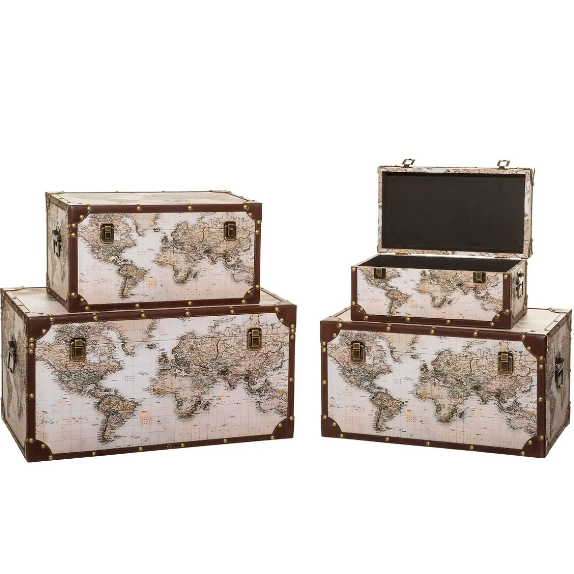 Baú decoração mundo ANZO 29x57cm