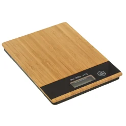 Balança de cozinha digital em bambu