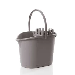 Balde com espremedor taupe 16l
