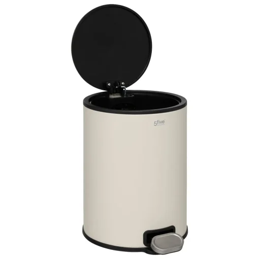 Balde do lixo com pedal DELTA bege em metal 6l