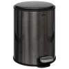 Balde do lixo com pedal DELTA preto em metal 6l