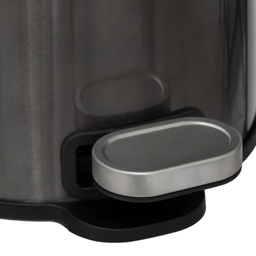 Balde do lixo com pedal DELTA preto em metal 6l
