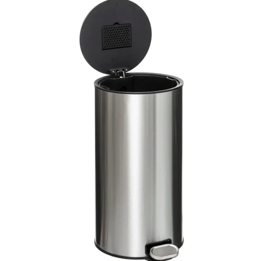 Balde do lixo DELTA prateado em metal 30l