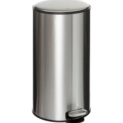 Balde do lixo DELTA prateado em metal 30l