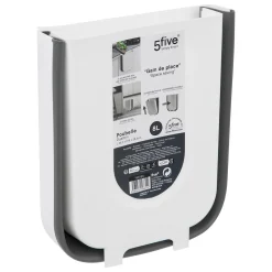 Balde do lixo extensível branco e cinza 8l