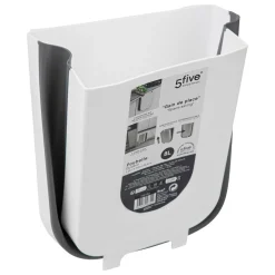 Balde do lixo extensível branco e cinza 8l