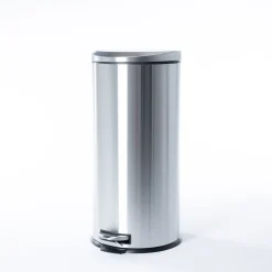Balde do lixo prateado com tampa soft close 30l