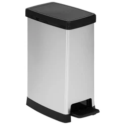 Balde do lixo prateado softclose 40l