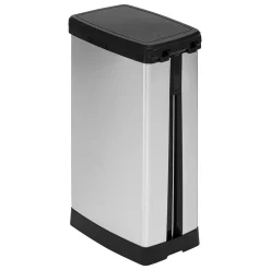 Balde do lixo prateado softclose 40l