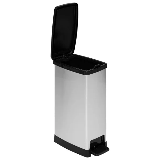 Balde do lixo prateado softclose 40l