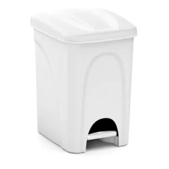 Balde lixo branco com pedal 25l