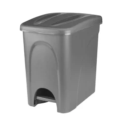 Balde lixo cinza com pedal 25l