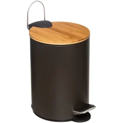 Balde MODERN preto em metal softclose 3l