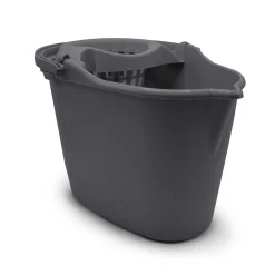 Balde oval com espremedor cinza 15l