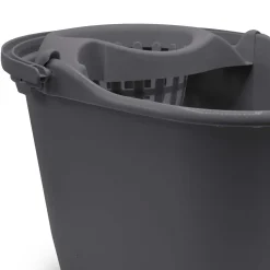 Balde oval com espremedor cinza 15l