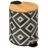 Balde wc CANVAS metal e bambu 3l