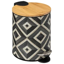 Balde wc CANVAS metal e bambu 3l