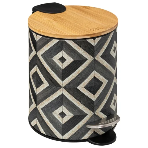 Balde wc CANVAS metal e bambu 3l
