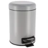 Balde wc cinza mate soft close em metal 3l