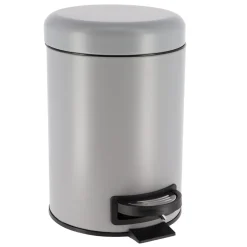 Balde wc cinza mate soft close em metal 3l
