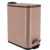Balde wc com tampa em metal taupe 5l