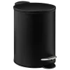 Balde wc preto em metal soft close 3l
