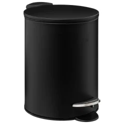 Balde wc preto em metal soft close 3l