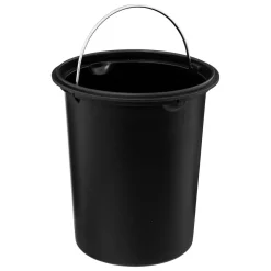 Balde wc preto em metal soft close 3l