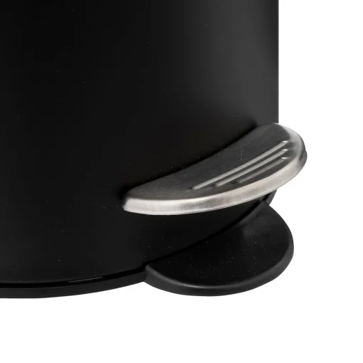 Balde wc preto em metal soft close 3l