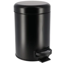 Balde wc preto mate SOFT close em metal 3l