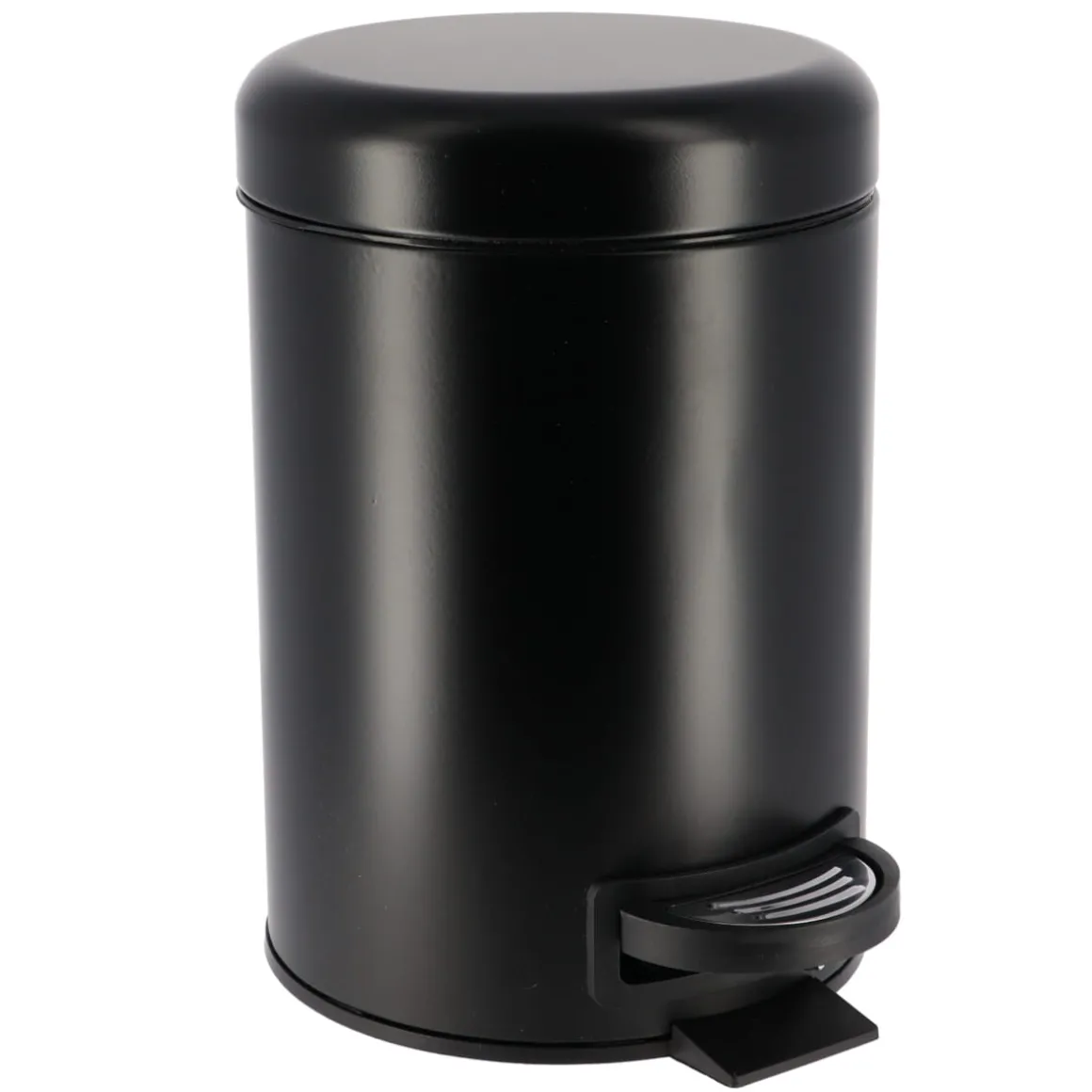 Balde wc preto mate SOFT close em metal 3l