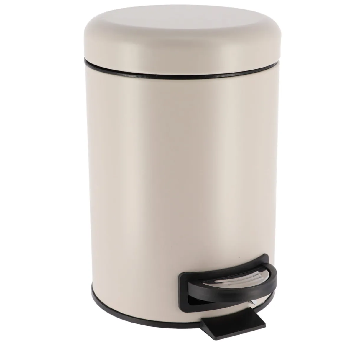 Balde wc taupe mate soft close em metal 3l