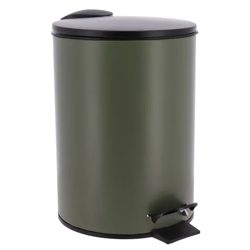 Balde wc verde caqui mate de metal softclose 3l