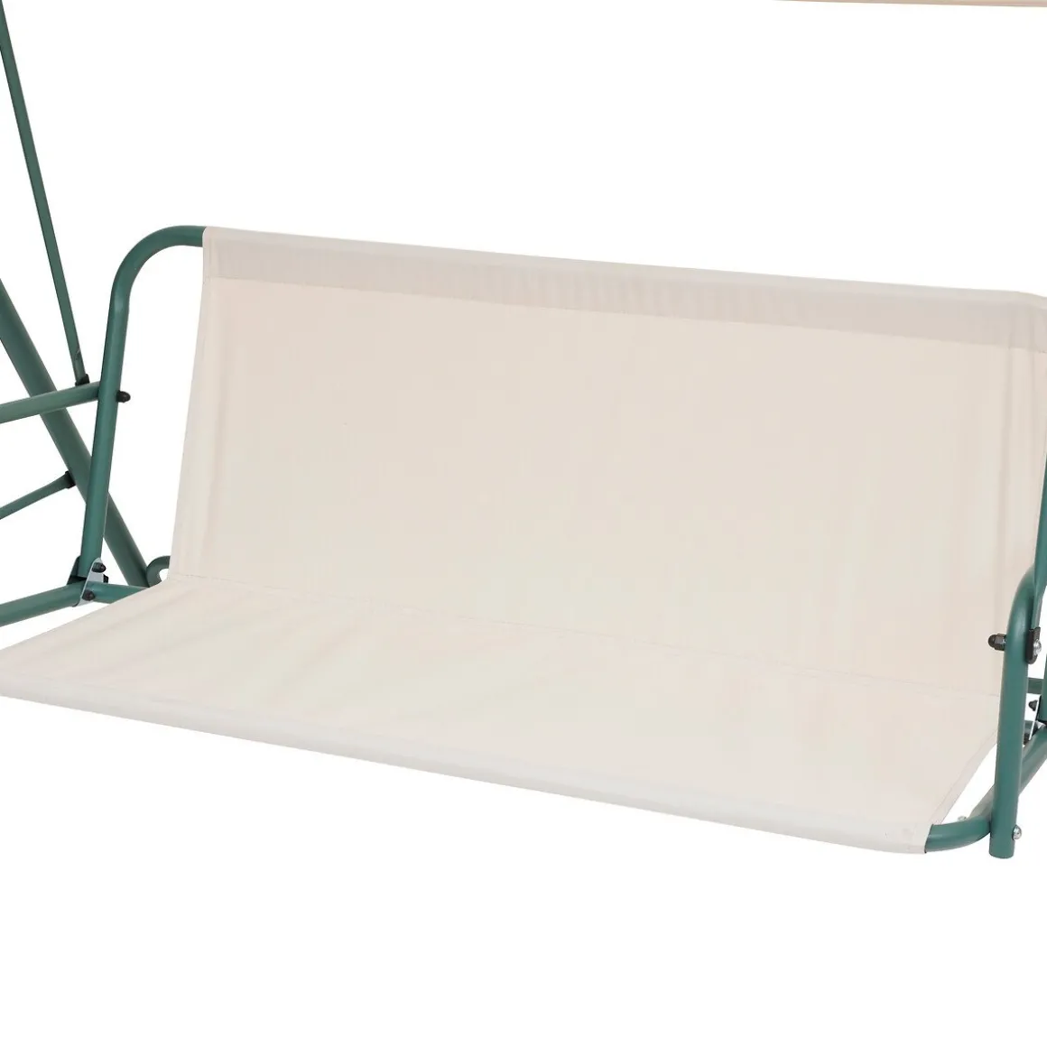 Baloiço em aço e poliéster bege e verde