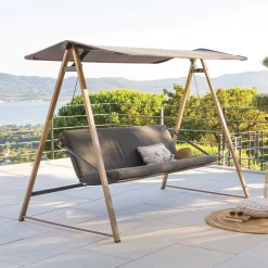 Baloiço para 3 pessoas SOLY HONEY cinza escuro