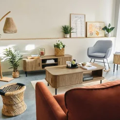 Banco castanho em bambu 38cm