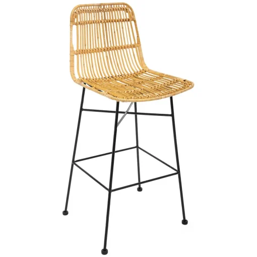 Banco de bar rattan KUBU 48x43x100cm