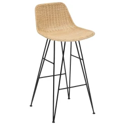 Banco de bar rattan MAY bege 43x43x90cm