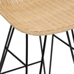 Banco de bar rattan MAY bege 43x43x90cm