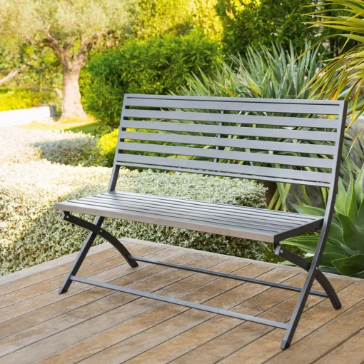 Banco encartável OLBIA cinza graphite em metal