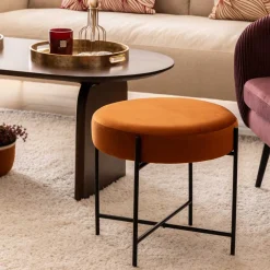 Banqueta ARTY âmbar em veludo